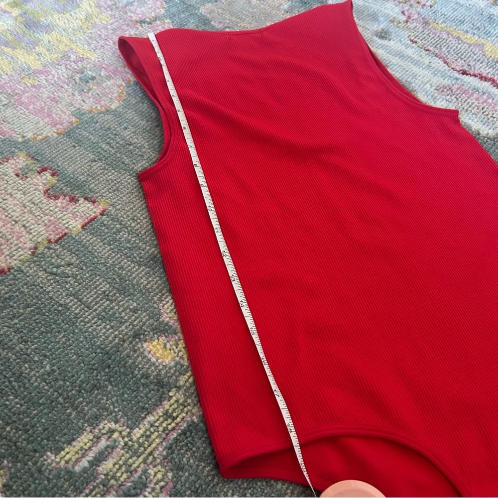 Red Ribbed Bodysuit NWT size M - Picture 8 of 8